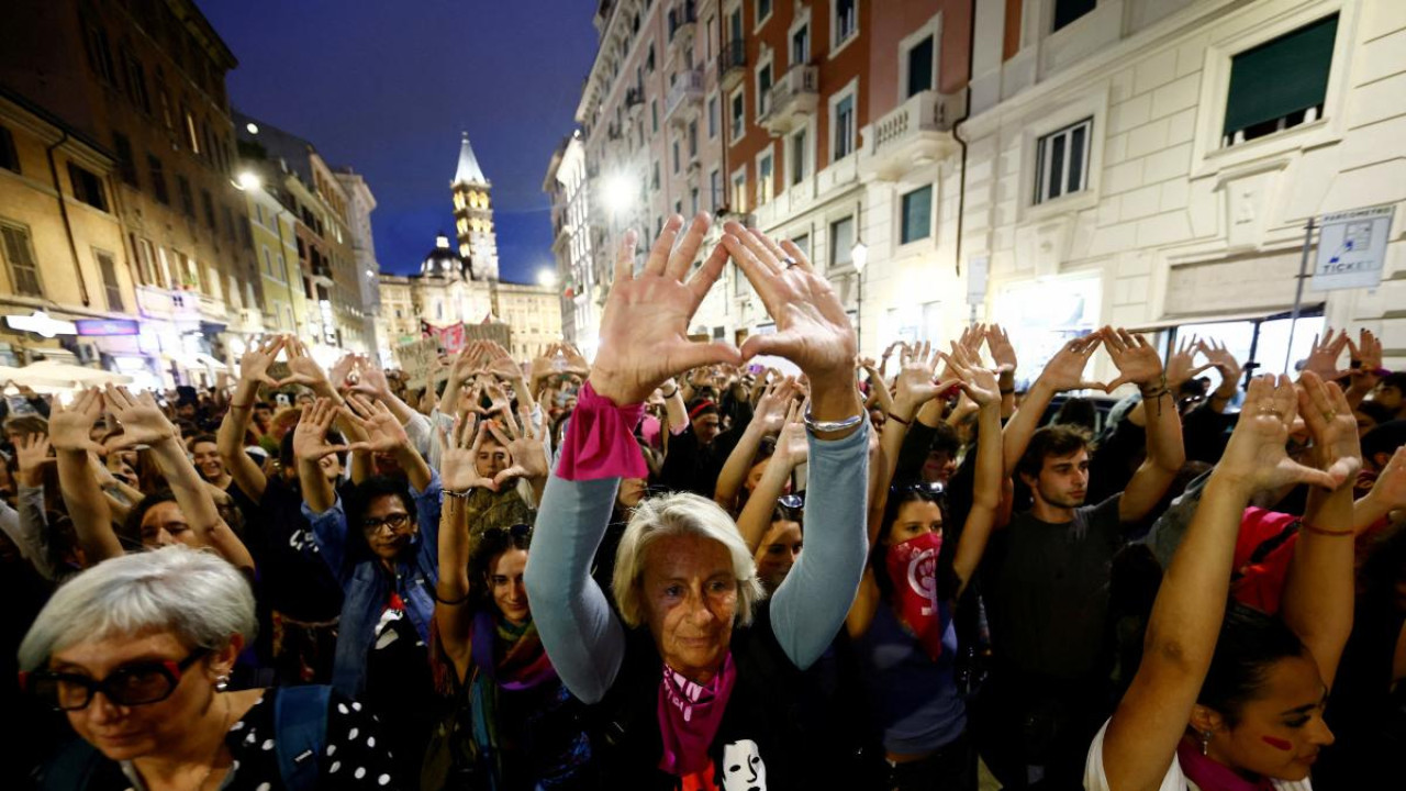 Marcha feminista en Italia. Foto: Reuters
